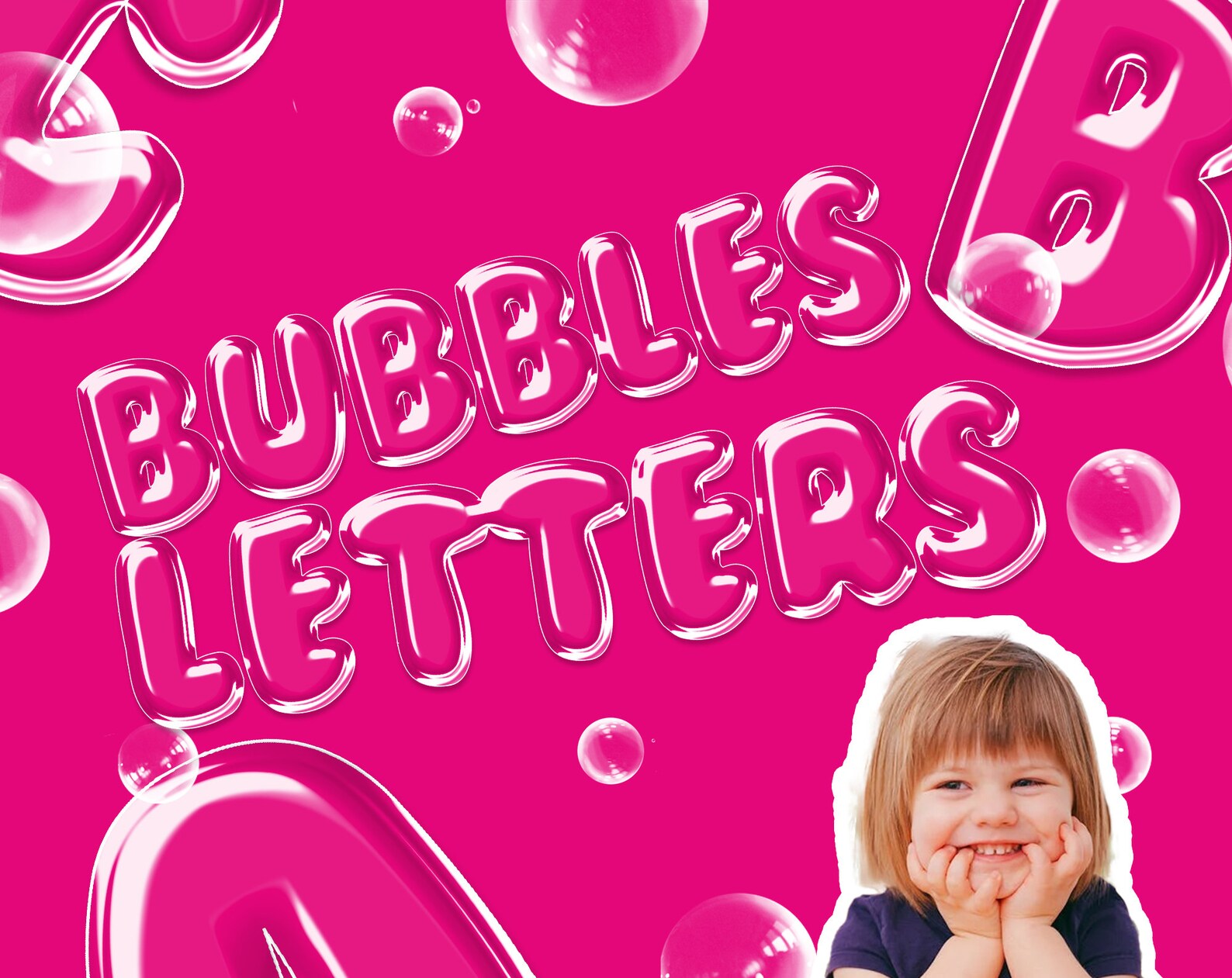 Bubbles Letters Canva Editable, Cute Bubbles Letters PNG, Personalized