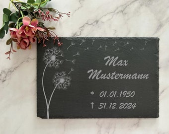 Placa memorial, lápides de urna, lápides para urnas, placa memorial feita de ardósia natural, com texto personalizado, 30 x 20 cm 100% resistente às intempéries
