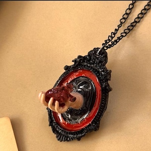 Anatomical Heart Necklace: Gothic 3D Hand, Dark Romantic Jewelry