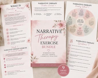 Narrative Therapy Workbook | Christian Grief Journal | Trauma Healing Worksheets | Mental Health Journal | Counseling Printable PDF