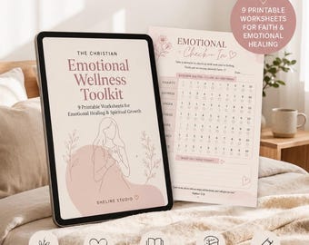 Christian Emotional Wellness Toolkit | Printable Therapy Worksheets | Faith-Based Mental Health Journal | CBT Coping Skills PDF