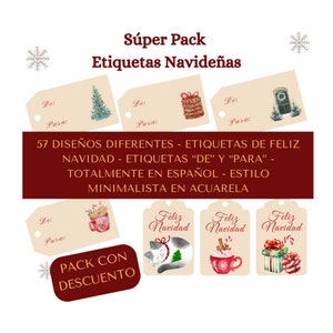 Minimalist Christmas Label Pack, Watercolor Labels, Gift Tags, Downloadable Labels, Elegant Labels