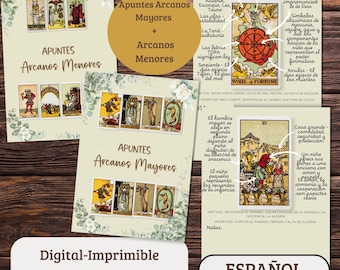 Diario Arcanos Mayores y Menores, Diario de Tarot Español, Curso de Tarot, Tarot Descargable, Tarot Imprimible, Actividades de Tarot