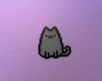 Pusheen, Pixel Art, Keychain, Earrings, Magnet, Badge, Pin