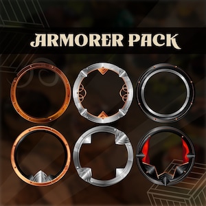 Armorer Pack Token border,  frame for digital tokens. Use them on your favorite VTT, Roll20, Fantasy Grounds, Foundry or anything !