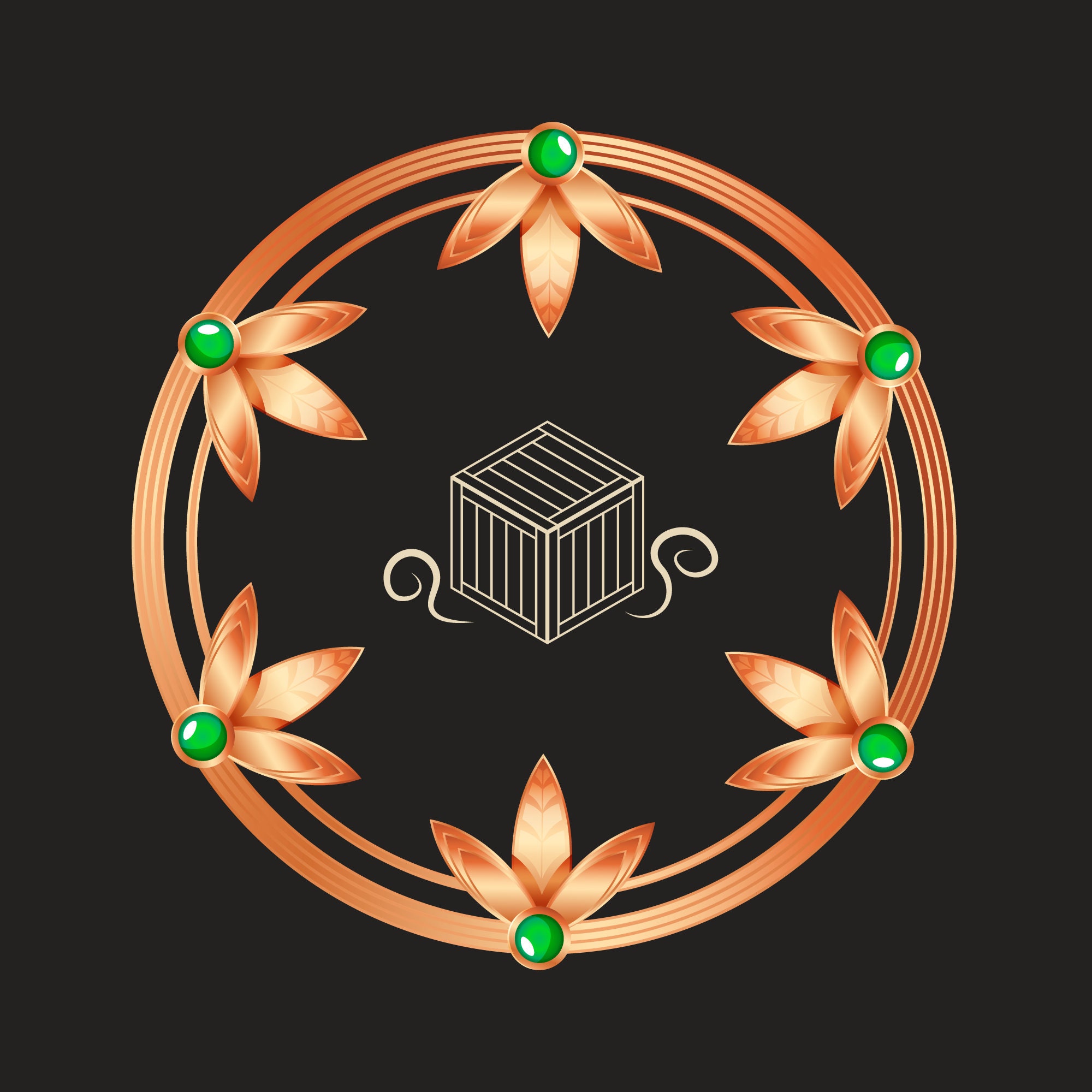 Copper Leaves Token Border, Frame for Digital Tokens. Use Them on Your ...