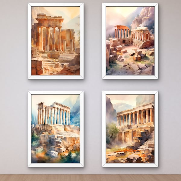 Oracle of Delphi Printable Wall Art, for digital download, set of posters, Ancient Greece Wall Art, Photo Wall Set, Printable Art Home Decor