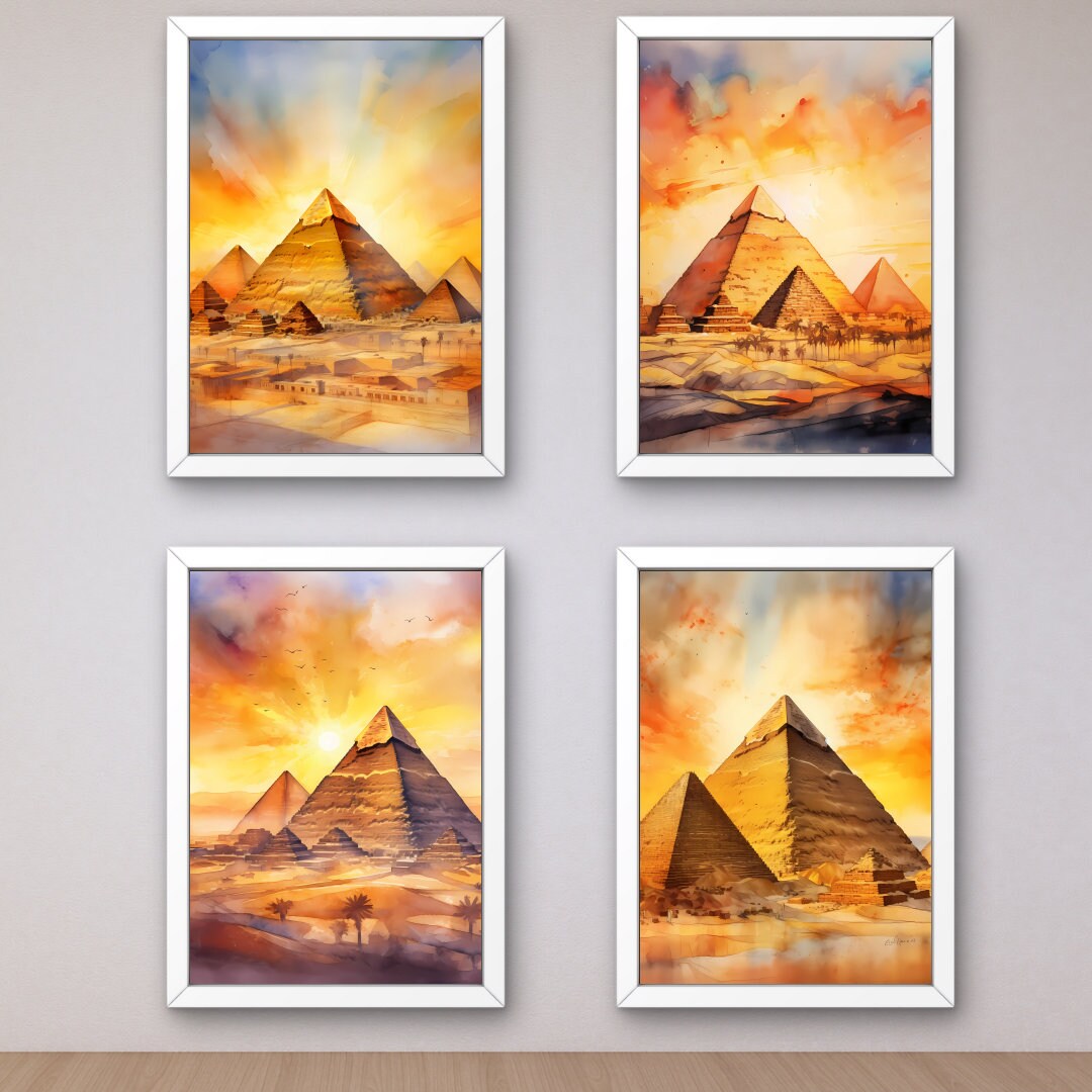 Pyramids of Giza Printable Wall Art, for Digital Download, Set of Posters, Egypt Wall Art, Photo ...
