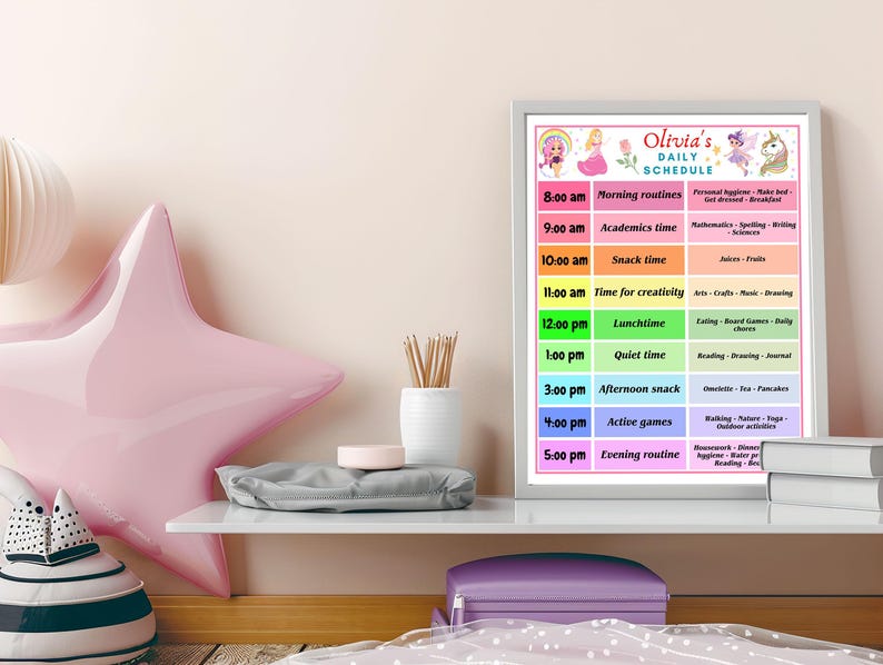 Kids Daily Schedule, Template Printable, Homeschool, Daily Routine ...