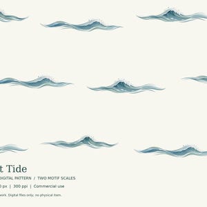 Quiet Tide Seamless Digital Pattern, PNG JPG, Tumbler Crafts Fabric Paper, Printable Extras, Commercial Use