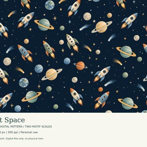 Quiet Space Seamless Digital Pattern, PNG JPG, Tumbler Crafts Fabric Paper, Printable Extras, Personal Use