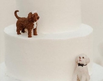 Wedding Cake Salute Hat, Wedding Cake Topper, Pet Cake Topper, Pet Birthday Cake Topper, Dog Statue, Dog Birthday, Cake Topper