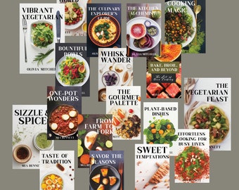 Miniature CookBook Printable Book Covers / 18 Different Book Covers DIGITAL DOWNLOAD ONLY