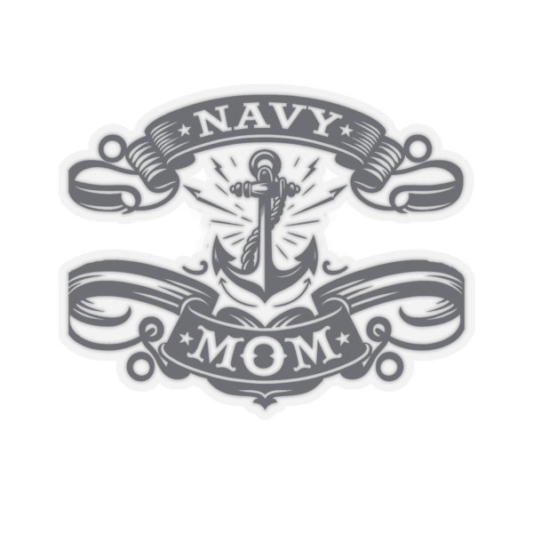 Simple Navy Mom Anchor Sticker | Navy Mom Gift | Military Mom | Veteran Mom