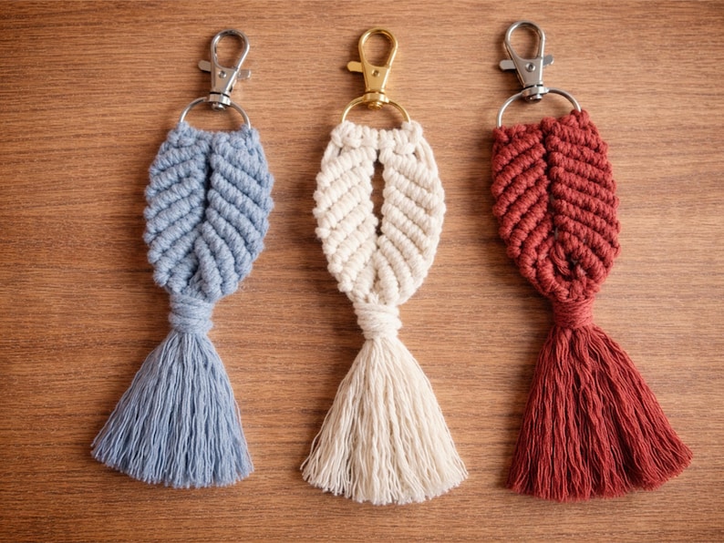7 Tutorials Macramé Keychains / in English / PDF Instant Download ...