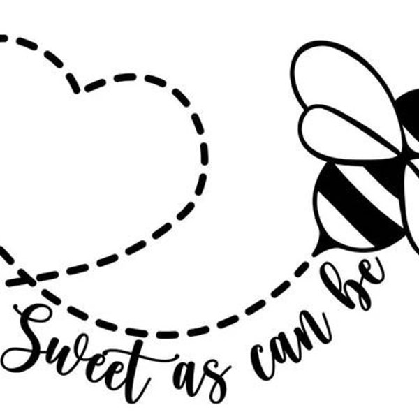 Sweet as can bee SVG, Toddler t shirt SVG, Baby onesies svg, Sweet baby svg, Cute honey bee svg, funny toddler shirt svg, Newborn onesies