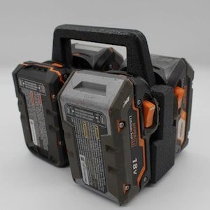4-Slot Battery Caddy Holder Compatible with RIDGID 18V Batteries image 1