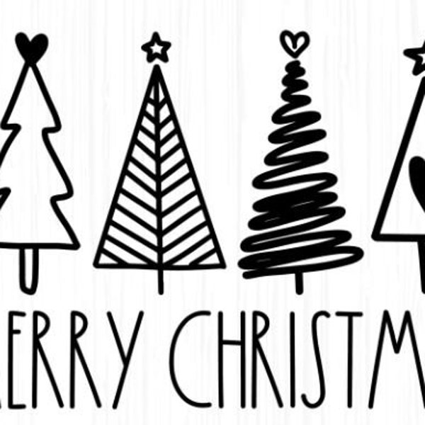 Merry Christmas 3 Svg, Christmas Svg, Digital Cut file, Winter Svg, Merry Christmas Png Svg Dxf, Christmas Tree Svg, Commercial Use