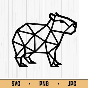 Geometric Capybara SVG PNG JPG – Polygon Capybara Rodent Vector, Low Poly Animal Design