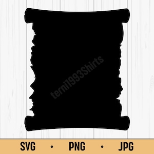 Vieux parchemin SVG PNG – Silhouette de papier pirate vintage, vecteur de page vierge de carte au trésor, conception de document ancien pour sublimation