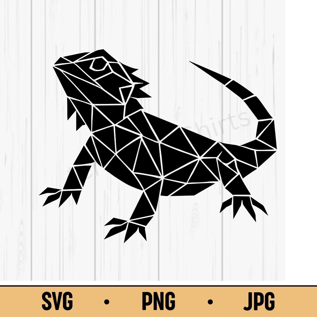 Geometric Lizard SVG PNG JPG – Polygon Reptile Vector, Low Poly Animal ...