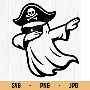 Dabbing Pirate Ghost SVG PNG JPG – Funny Halloween Ghost Pirate Vector for Shirts & Crafts