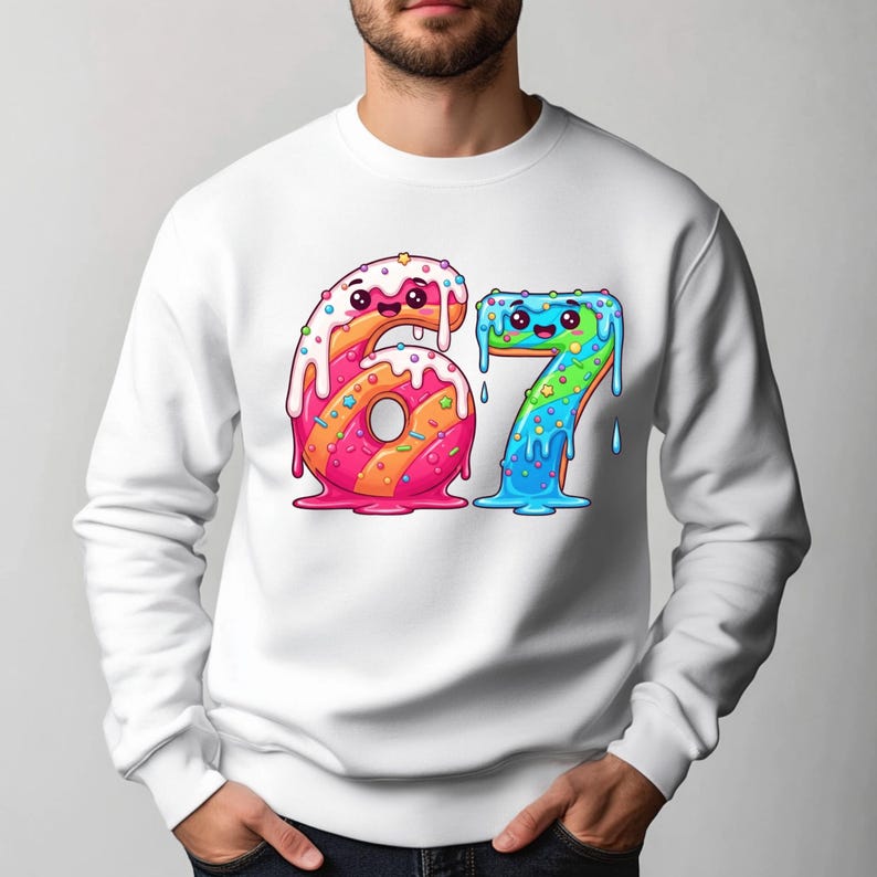 67 Meme Cartoon Numbers PNG - Melting Candy Style, Cute Kawaii Numbers ...