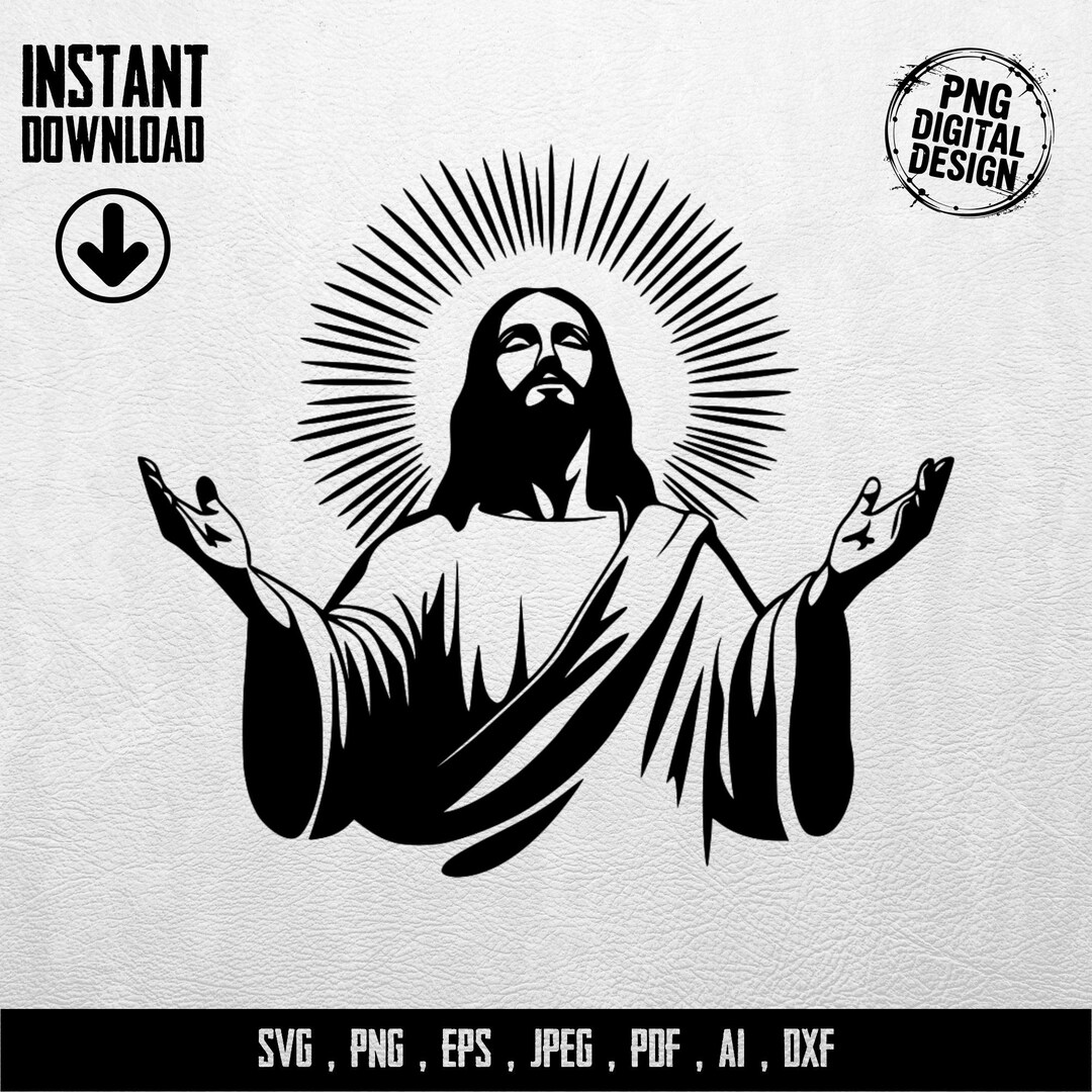 Jesus Christ SVG PNG Digital Design, Religious Vector Art, Savior ...