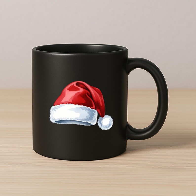 Santa Hat PNG Watercolor Christmas Clipart Holiday Costume Illustration ...