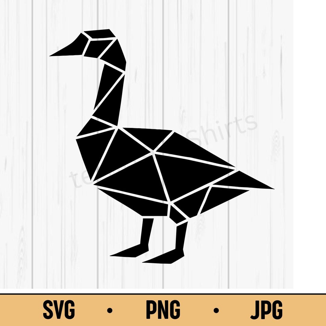 Geometric Goose SVG PNG JPG – Polygon Waterfowl Vector, Modern Line ...