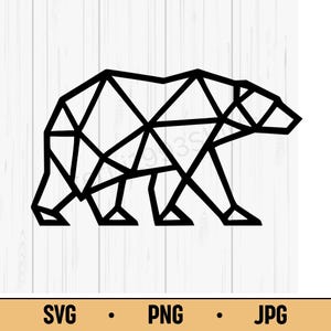 Geometrisk björn SVG PNG JPG – Polygon djurliv björn vektor, abstrakt djurdesign