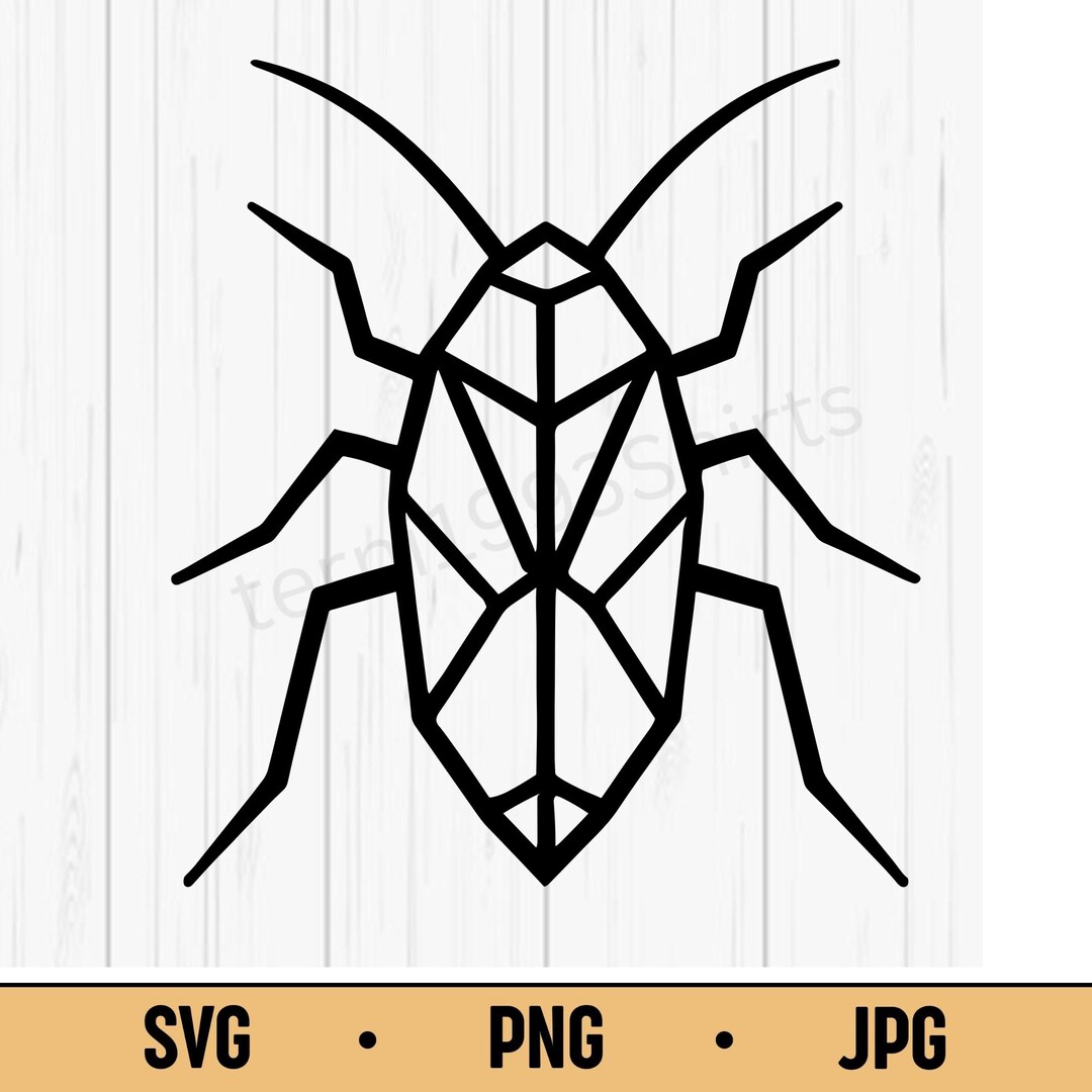 Geometric Beetle SVG PNG JPG – Abstract Bug Vector, Polygon Insect Line ...