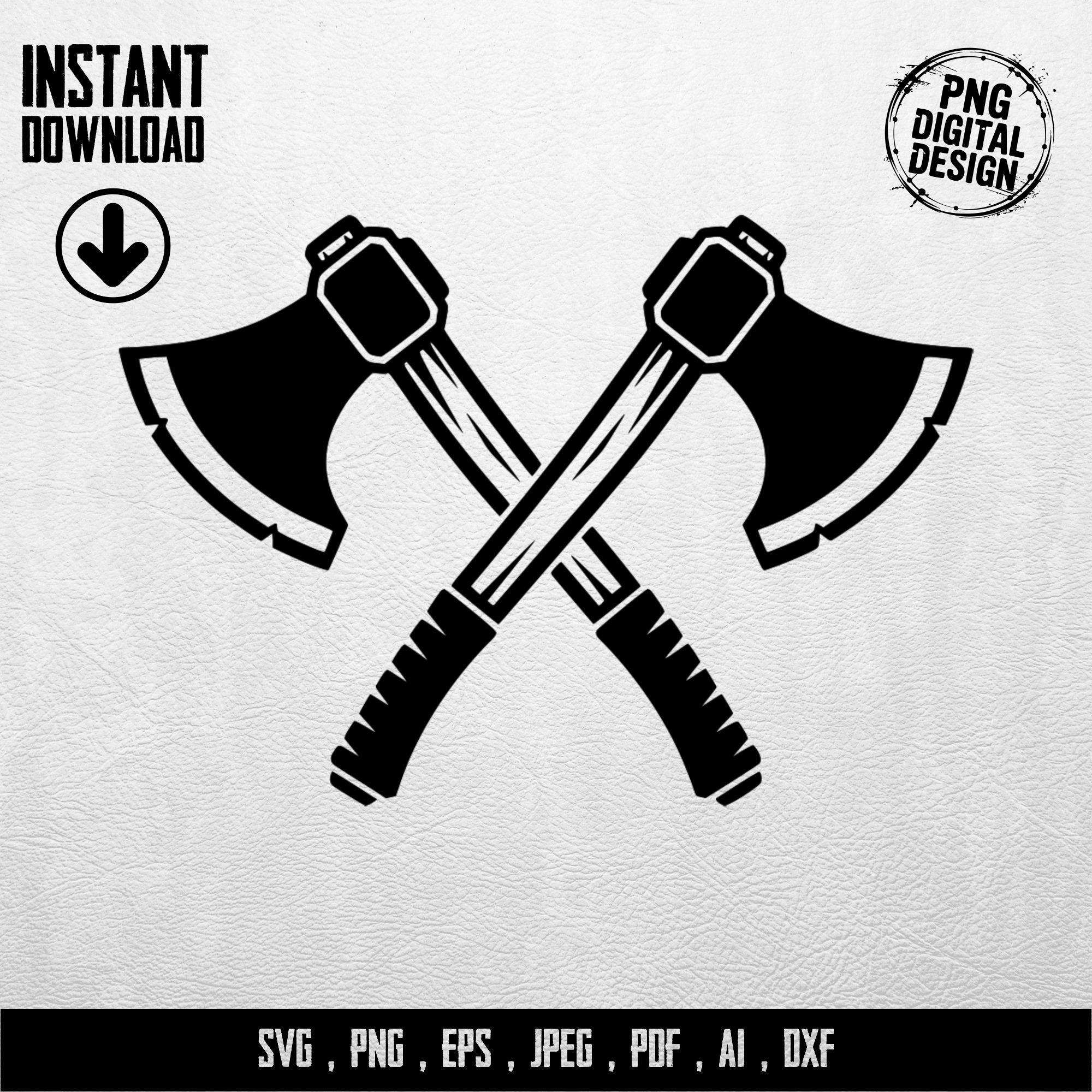 Crossed Axes SVG PNG Digital Design | Viking Ax Clipart | Lumberjack ...