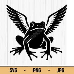 Flying Frog SVG PNG JPG – Funny Frog with Wings, Cartoon Fantasy Animal Vector
