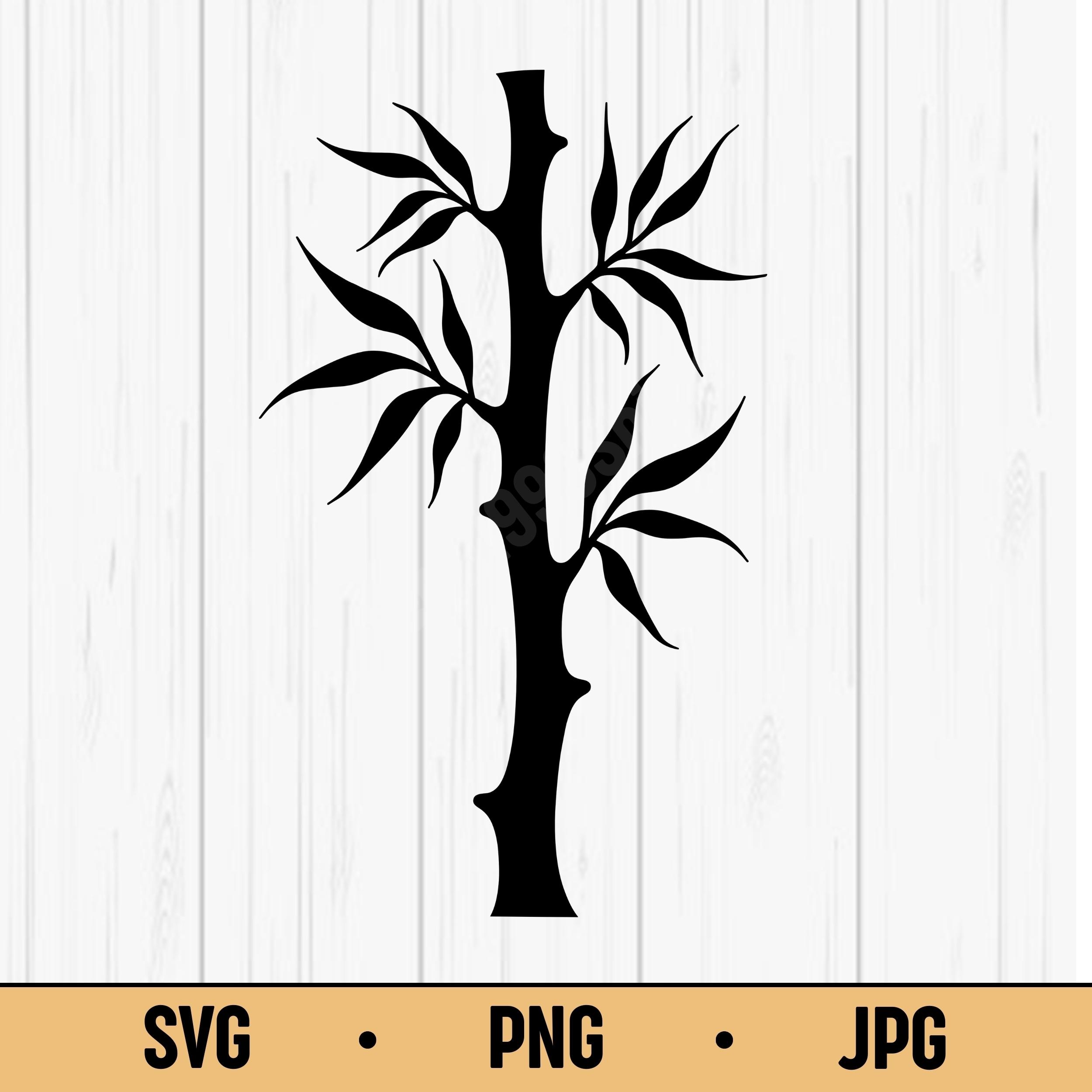 Bamboo SVG PNG JPG – Minimal Bamboo Plant Vector, Digital Download for ...