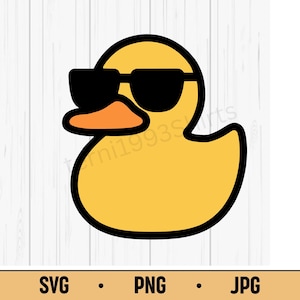 Cool Duck SVG PNG JPG – Funny Duck with Sunglasses, Kawaii Animal Vector Design