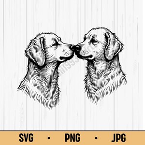 Kissing Dogs SVG PNG JPG – Cute Pet Couple Vector, Digital Download for Love, Pets & Animal Art