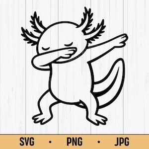 Dabbing Axolotl SVG PNG JPG – Funny Axolotl Dab Pose, Cartoon Amphibian Vector Design