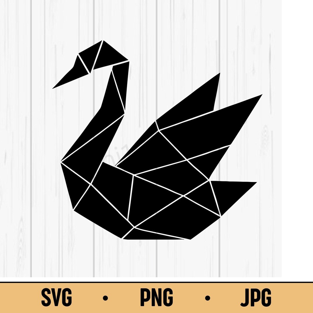Geometric Swan SVG PNG JPG – Polygon Elegant Bird Vector, Abstract ...