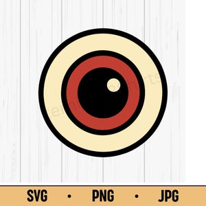 Creepy Eye SVG PNG JPG – Scary Eyeball Halloween Vector, Spooky Monster Eye Design