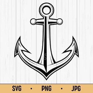 Ancre SVG PNG – Design clipart nautique, silhouette de symbole maritime audacieux, vecteur sur le thème de l'océan pour Cricut et tatouages