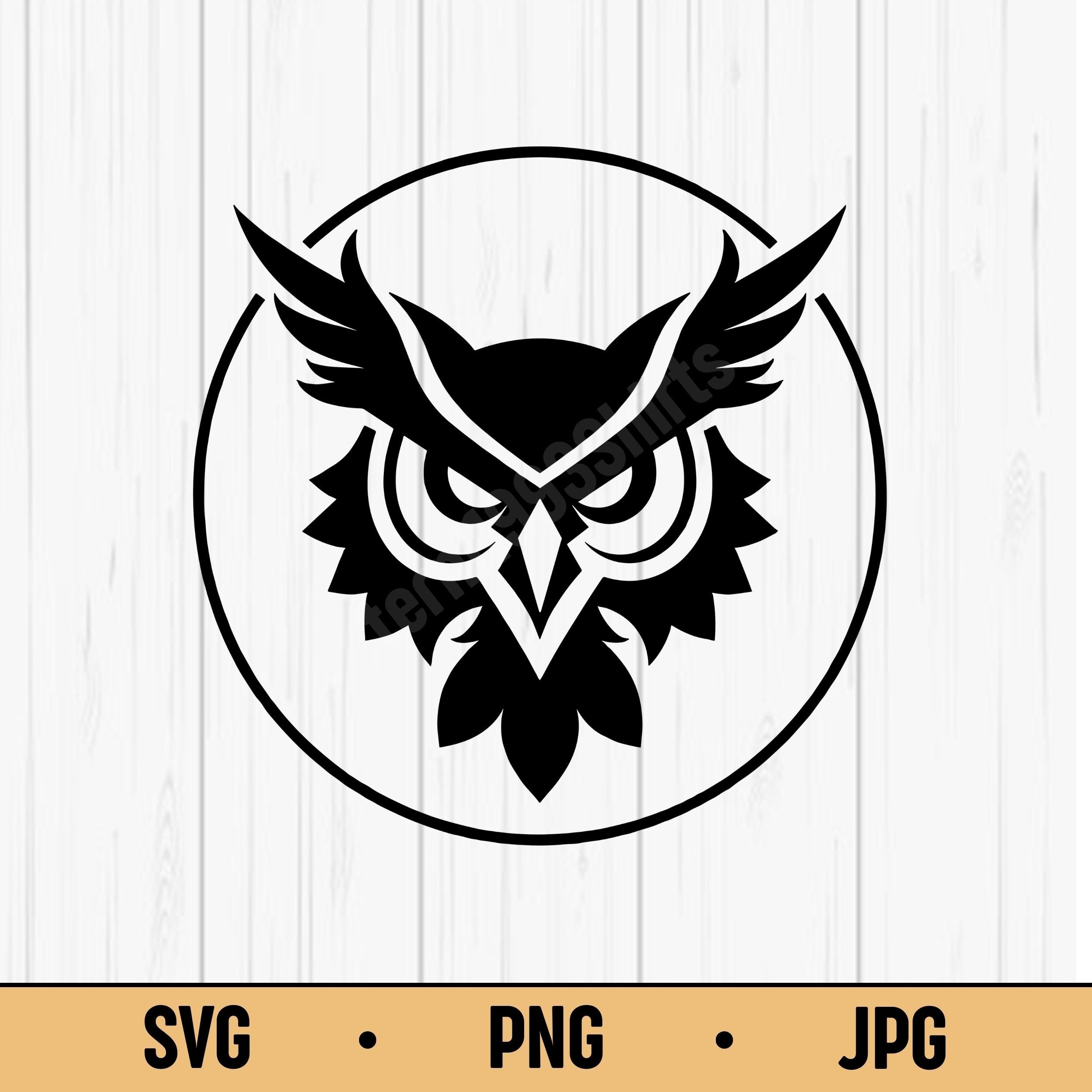 Owl Face Logo SVG PNG JPG – Night Bird Symbol Vector, Digital Download for Wisdom, Forest &