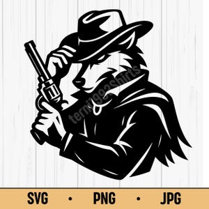Cowboy Wolf | Wild West Animal Art | Digital Download SVG JPG PNG