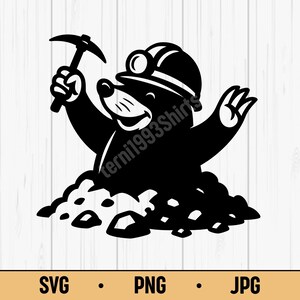 Digging Mole SVG PNG JPG – Funny Cartoon Mole Vector, Digital Download for Stickers, Cricut, Sublimation, Crafts