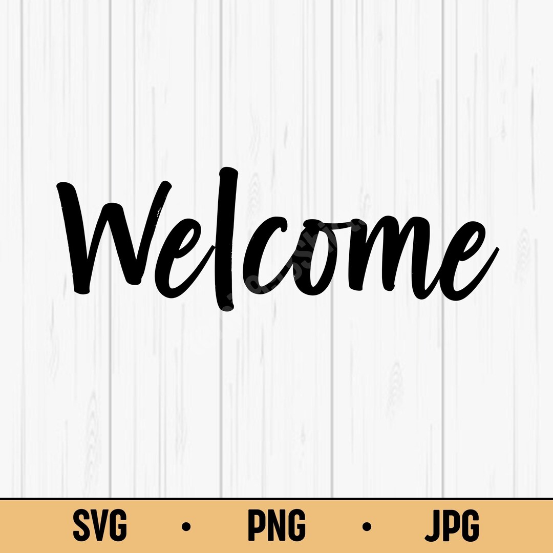 Welcome SVG PNG – Handwritten Welcome Word Art Clipart, Modern Script ...