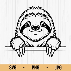 Cheerful Cartoon Sloths Clipart - Instant Download for Sublimation and Printable PNG for Cricut Projects