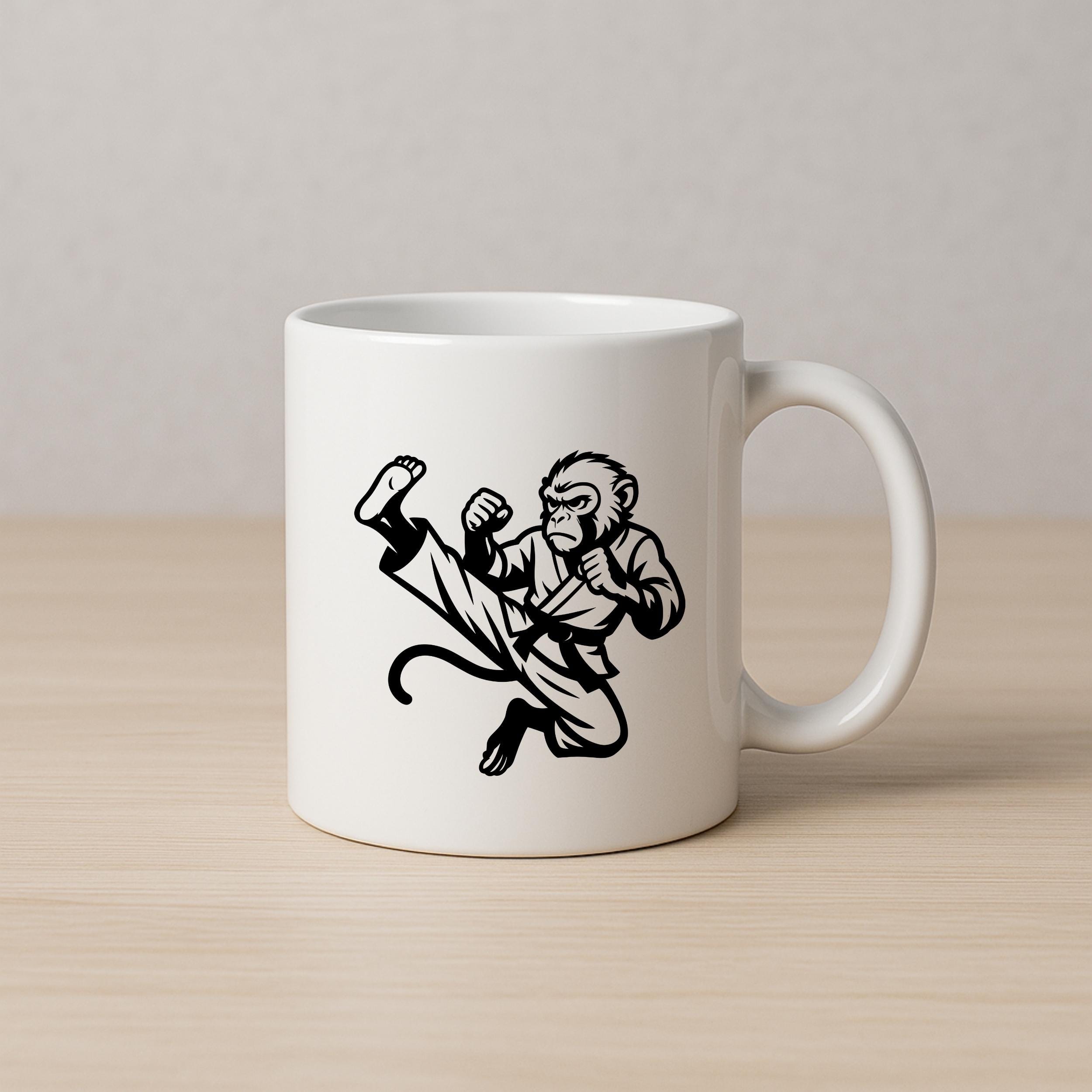 Karate Monkey SVG PNG JPG – Martial Arts Monkey Vector, Digital