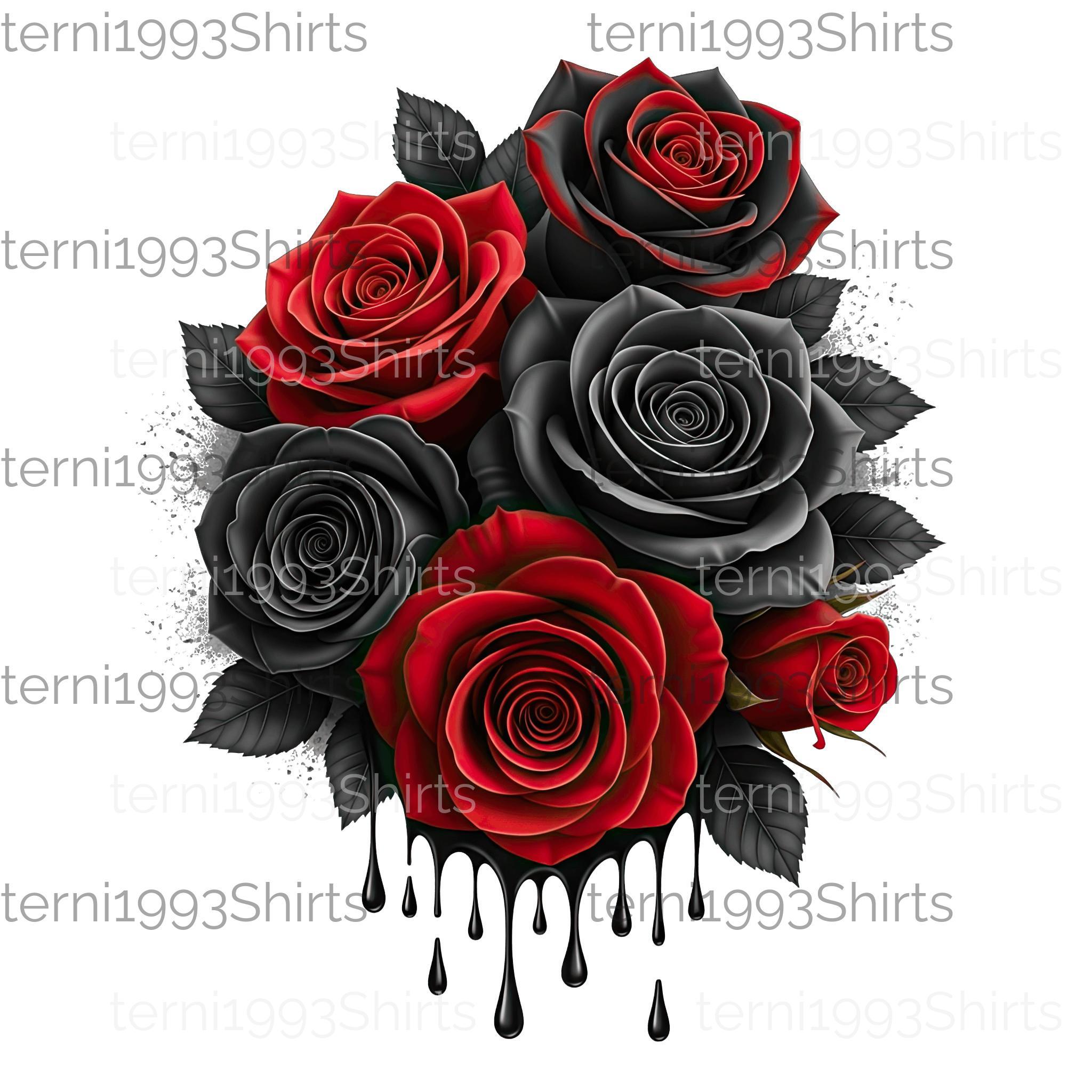 14 Dark Roses Clipart PNG Bundle - Gothic Rose Illustration