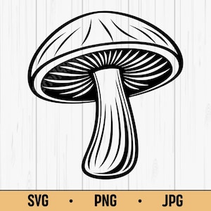 Champignon SVG PNG – Clipart de champignons forestiers, silhouette de nature audacieuse, vecteur de champignons botaniques pour Cricut et artisanat Cottagecore