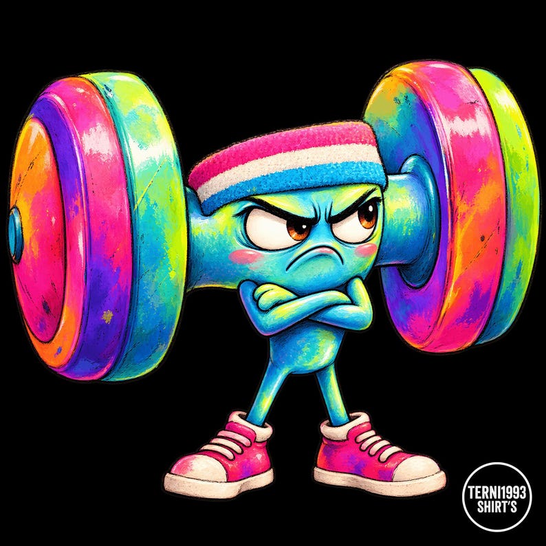 7 Funny Cartoon Dumbbells PNG Clipart Bundle - Weightlifting Characters ...